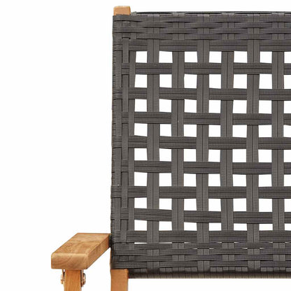vidaXL 5 Piece Garden Dining Set Black Poly Rattan and Solid Wood