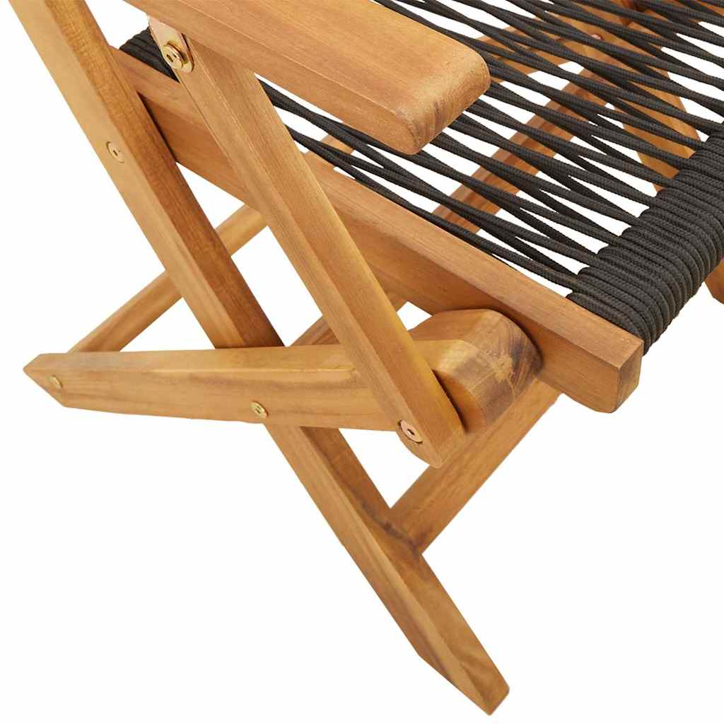 vidaXL 5 Piece Garden Dining Set Black Polypropylene and Solid Wood