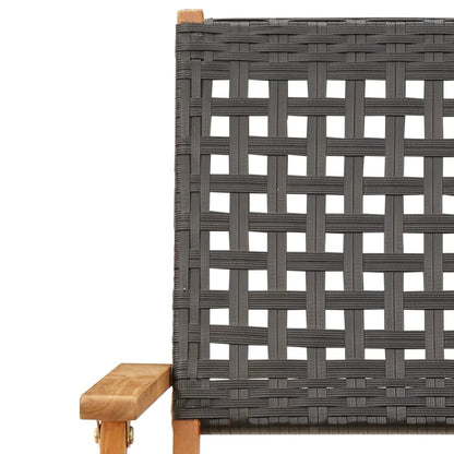 vidaXL 5 Piece Garden Dining Set Black Poly Rattan and Solid Wood