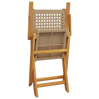 vidaXL 5 Piece Garden Dining Set Beige Poly Rattan and Solid Wood