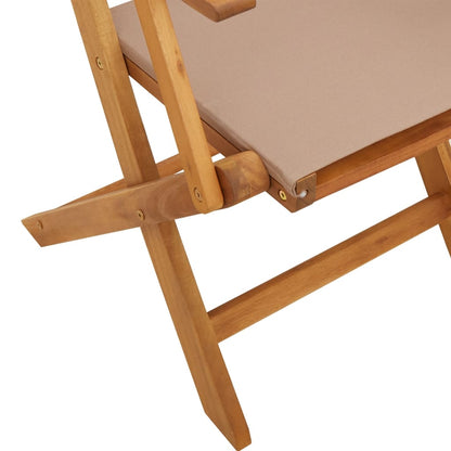 vidaXL 5 Piece Garden Dining Set Taupe Fabric and Solid Wood