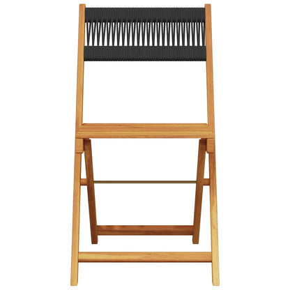 vidaXL Bistro Set | Black | Solid acacia wood and polypropylene | Small