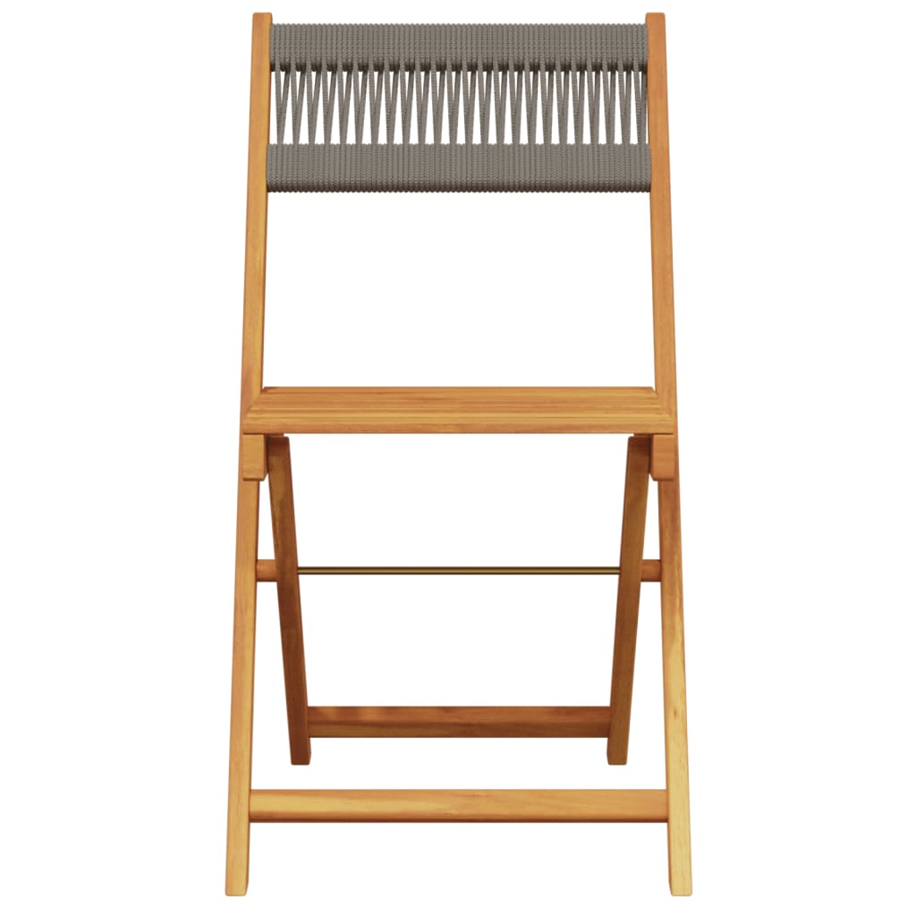vidaXL Bistro Set | Grey | Solid acacia wood and polypropylene | Medium