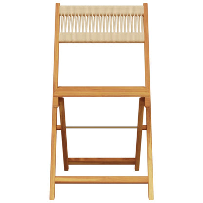 vidaXL Bistro Set | Beige | Solid acacia wood with an oil finish, Polypropylene