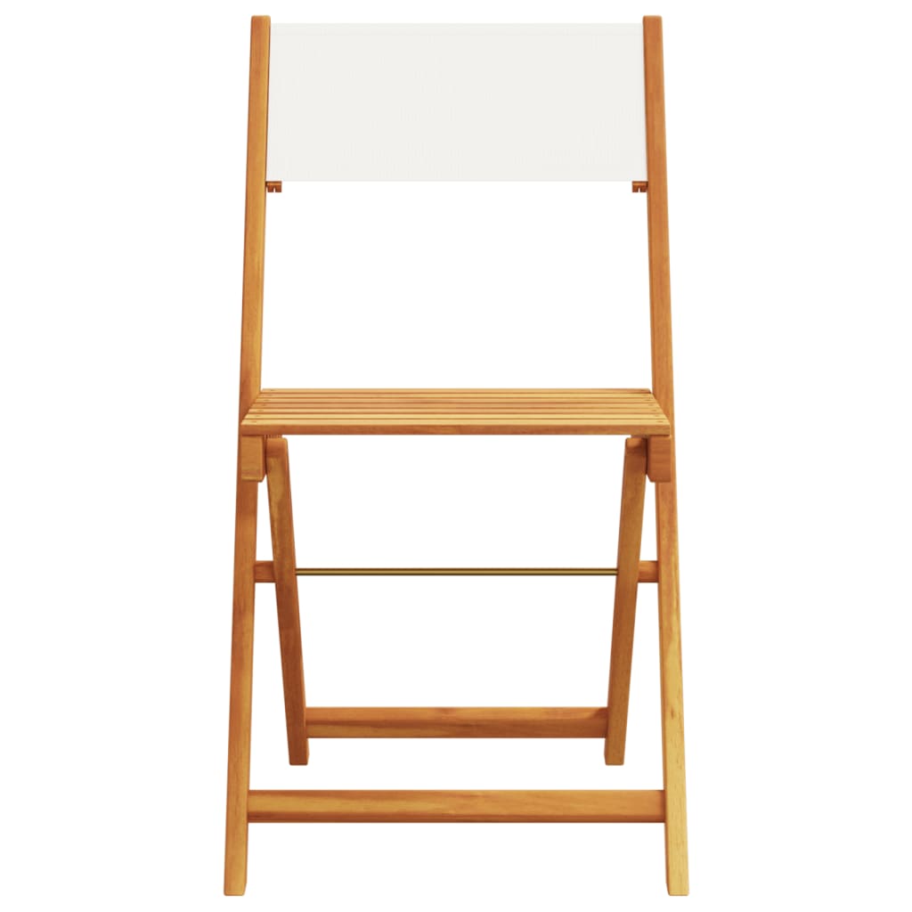 vidaXL Bistro Set | Cream White | Solid Acacia wood, Polyester fabric | 3 Piece