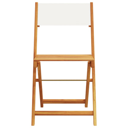 vidaXL Bistro Set | Cream White | Solid Acacia wood, Polyester fabric | 3 Piece