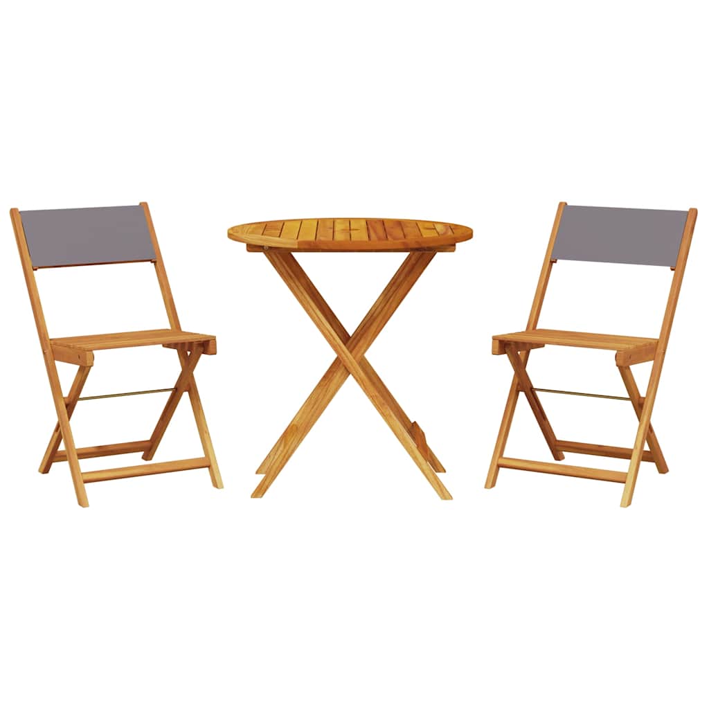 vidaXL 3 Piece Bistro Set Anthracite Fabric and Solid Wood