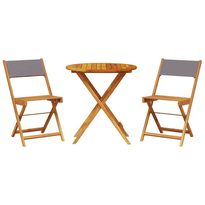 vidaXL 3 Piece Bistro Set Anthracite Fabric and Solid Wood