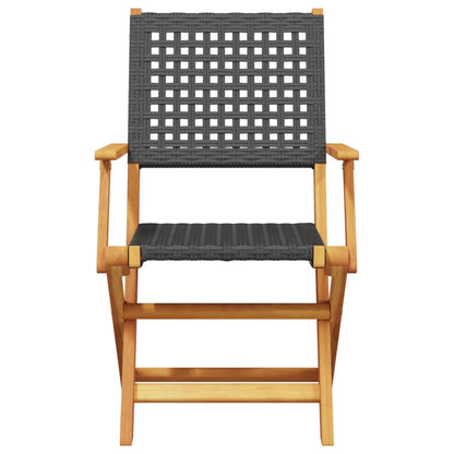 vidaXL Bistro Set | Black | Solid acacia wood | Compact | Foldable | Bistro Set