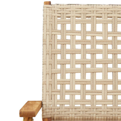 vidaXL Bistro Set | Beige, Brown | Solid Acacia wood, PE rattan | Small