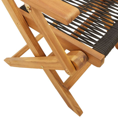 vidaXL Bistro Set | Black | Solid Acacia wood, Polypropylene | Compact