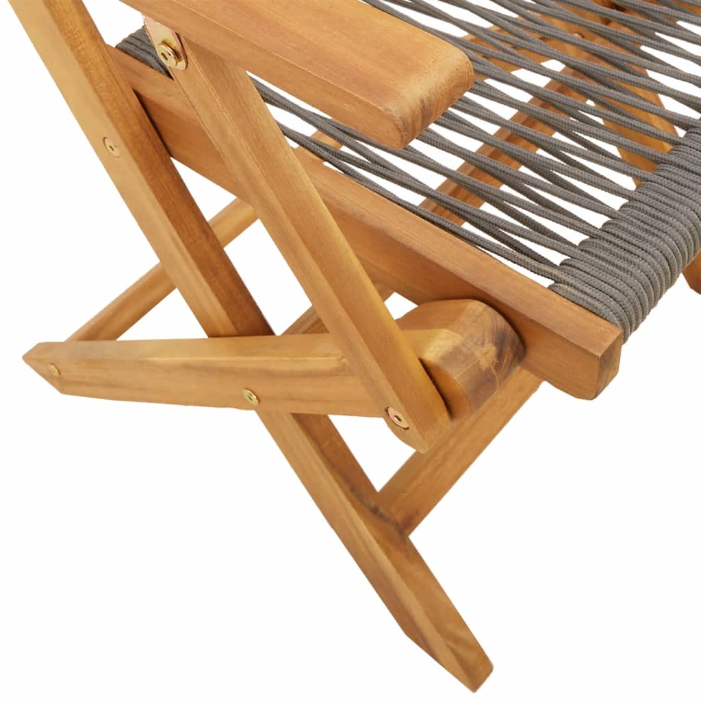 vidaXL Bistro Set | Grey, Natural Wood | Solid acacia wood, Polypropylene