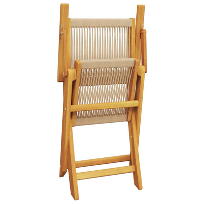 vidaXL Bistro Set | Beige | Solid acacia wood, Polypropylene | Medium | Foldable
