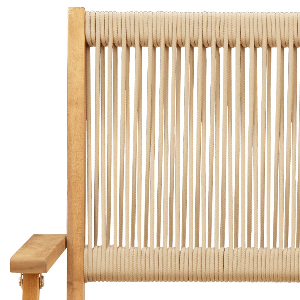 vidaXL Bistro Set | Beige | Solid acacia wood, Polypropylene | Medium | Foldable