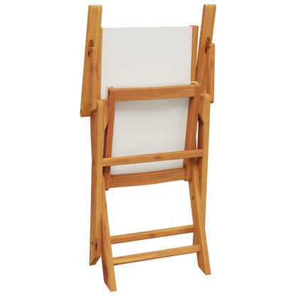 vidaXL Bistro Set | Cream White | Solid acacia wood | Compact | Foldable