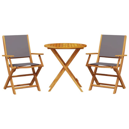 vidaXL Bistro Set | Anthracite | Solid acacia wood, 100% polyester fabric