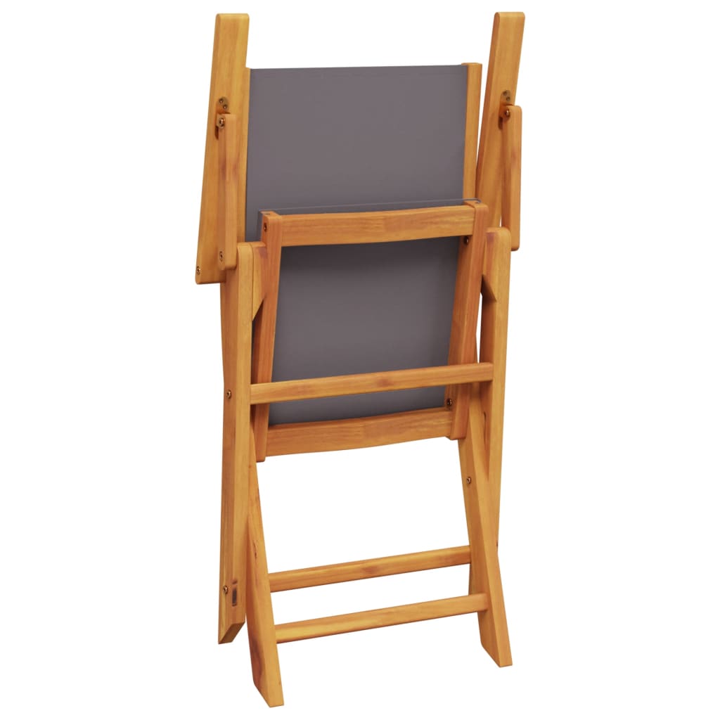 vidaXL Bistro Set | Anthracite | Solid acacia wood, 100% polyester fabric