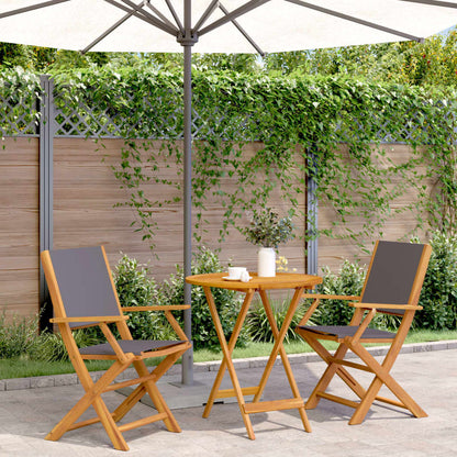 vidaXL Bistro Set | Anthracite | Solid acacia wood, 100% polyester fabric