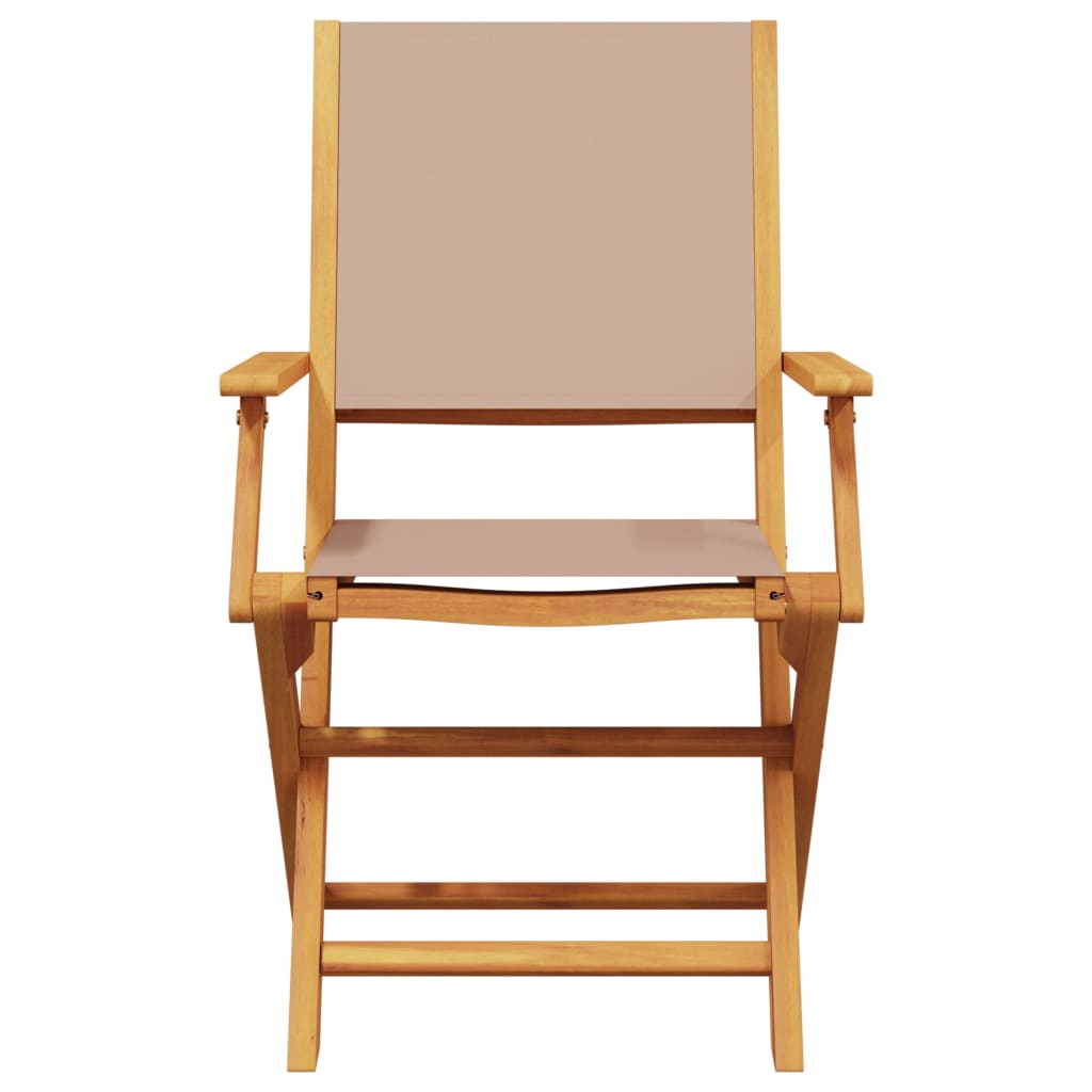 vidaXL Bistro Set | Taupe | Solid Acacia wood | 2-Seater | Foldable | Bistro Set