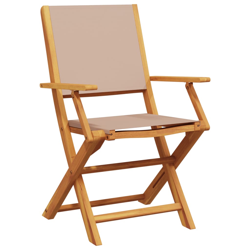 vidaXL Bistro Set | Taupe | Solid Acacia wood | 2-Seater | Foldable | Bistro Set