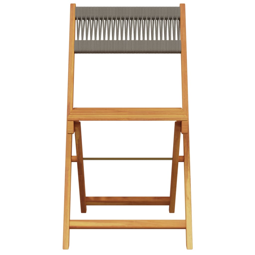 vidaXL Bistro Set | Grey | Solid acacia wood, Polypropylene | Foldable