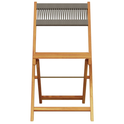 vidaXL Bistro Set | Grey | Solid acacia wood, Polypropylene | Foldable