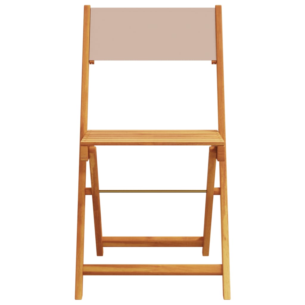 vidaXL Bistro Set | Taupe | Solid acacia wood, 100% polyester | Compact