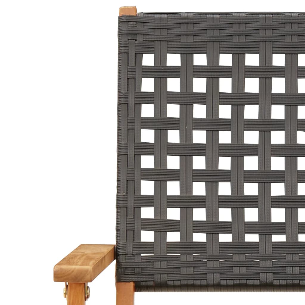 vidaXL Bistro Set | Black, Brown | Solid acacia wood, PE rattan | Standard