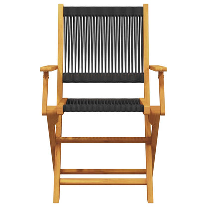 vidaXL 3 Piece Bistro Set Black Polypropylene and Solid Wood