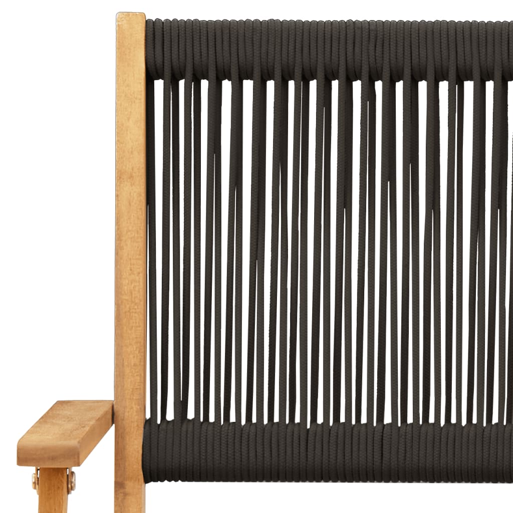 vidaXL Bistro Set | Black and Natural Wood | Solid Acacia wood and Polypropylene