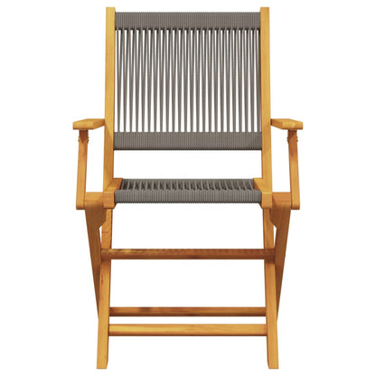 vidaXL Bistro Set | Grey | Solid Acacia wood | Compact | Foldable | Bistro Set