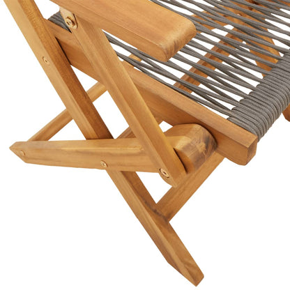 vidaXL Bistro Set | Grey | Solid Acacia wood | Compact | Foldable | Bistro Set