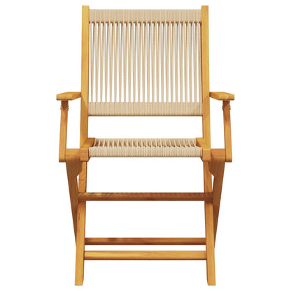 vidaXL Bistro Set | Beige | Solid Acacia Wood and Polypropylene | 2-seater