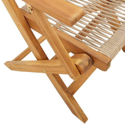 vidaXL Bistro Set | Beige | Solid Acacia Wood and Polypropylene | 2-seater