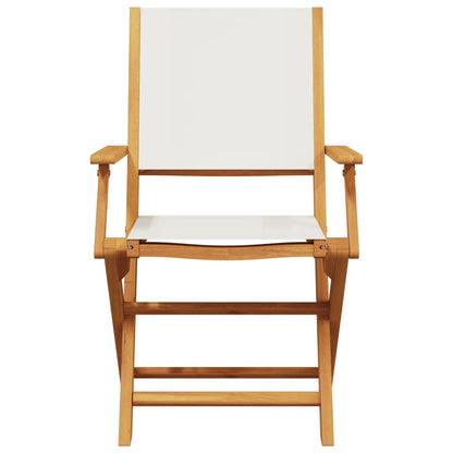 vidaXL Bistro Set | Cream White | Solid acacia wood, Fabric (100% polyester)