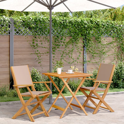 vidaXL Bistro Set | Taupe | Solid acacia wood | Medium | Foldable | Bistro Set