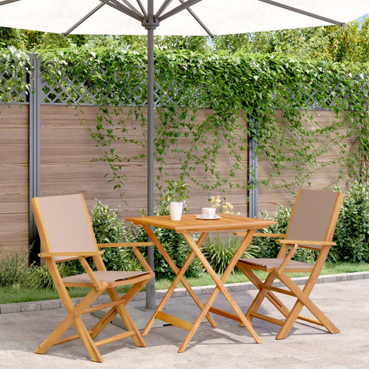 vidaXL Bistro Set | Taupe | Solid acacia wood | Medium | Foldable | Bistro Set