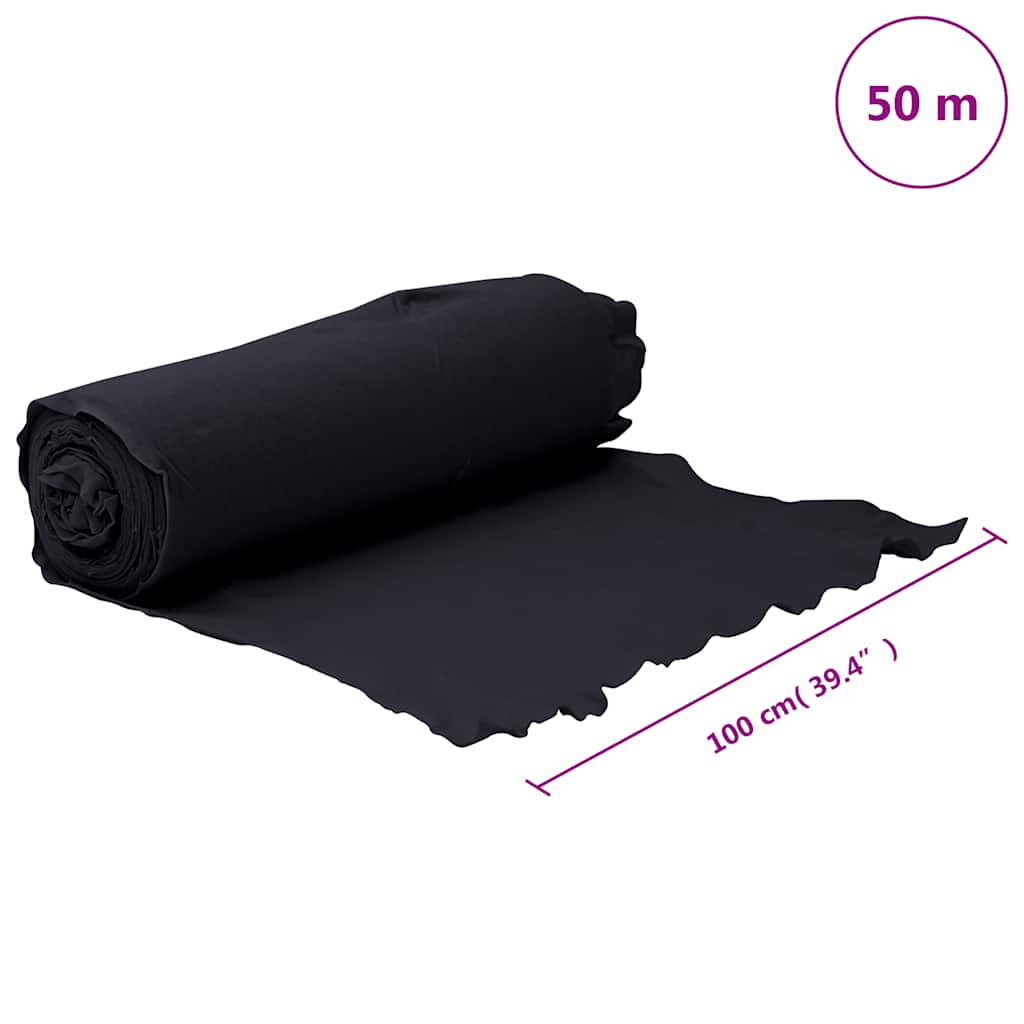 vidaXL Geotextile Membrane Black 1 x 50 m Polyester Fibre