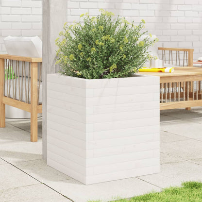 vidaXL Garden Planter White 40x40x46 cm Solid Wood Pine