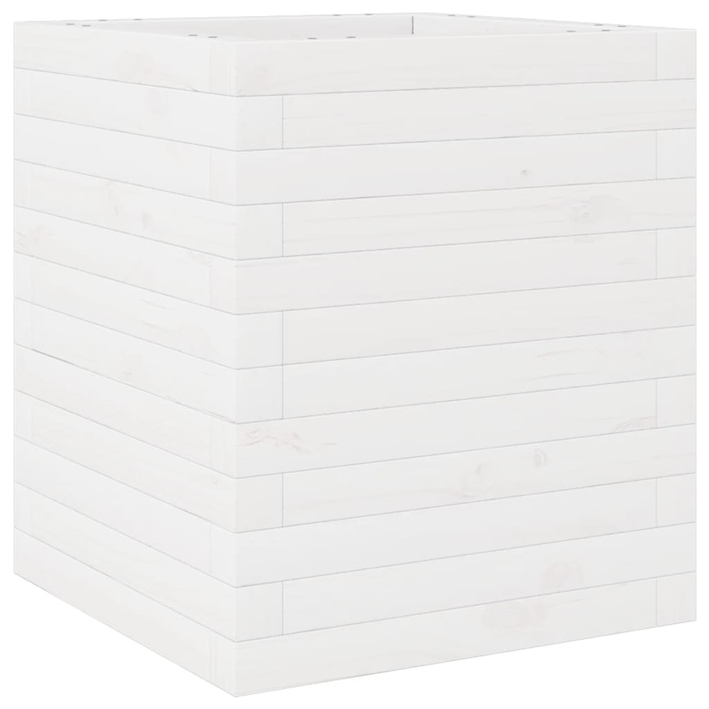 vidaXL Garden Planter White 40x40x46 cm Solid Wood Pine