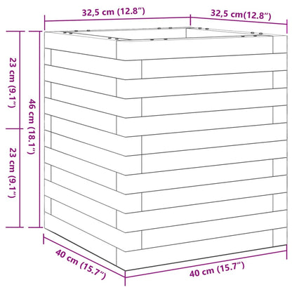 vidaXL Garden Planter White 40x40x46 cm Solid Wood Pine
