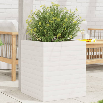 vidaXL Garden Planter White 40x40x46 cm Solid Wood Pine