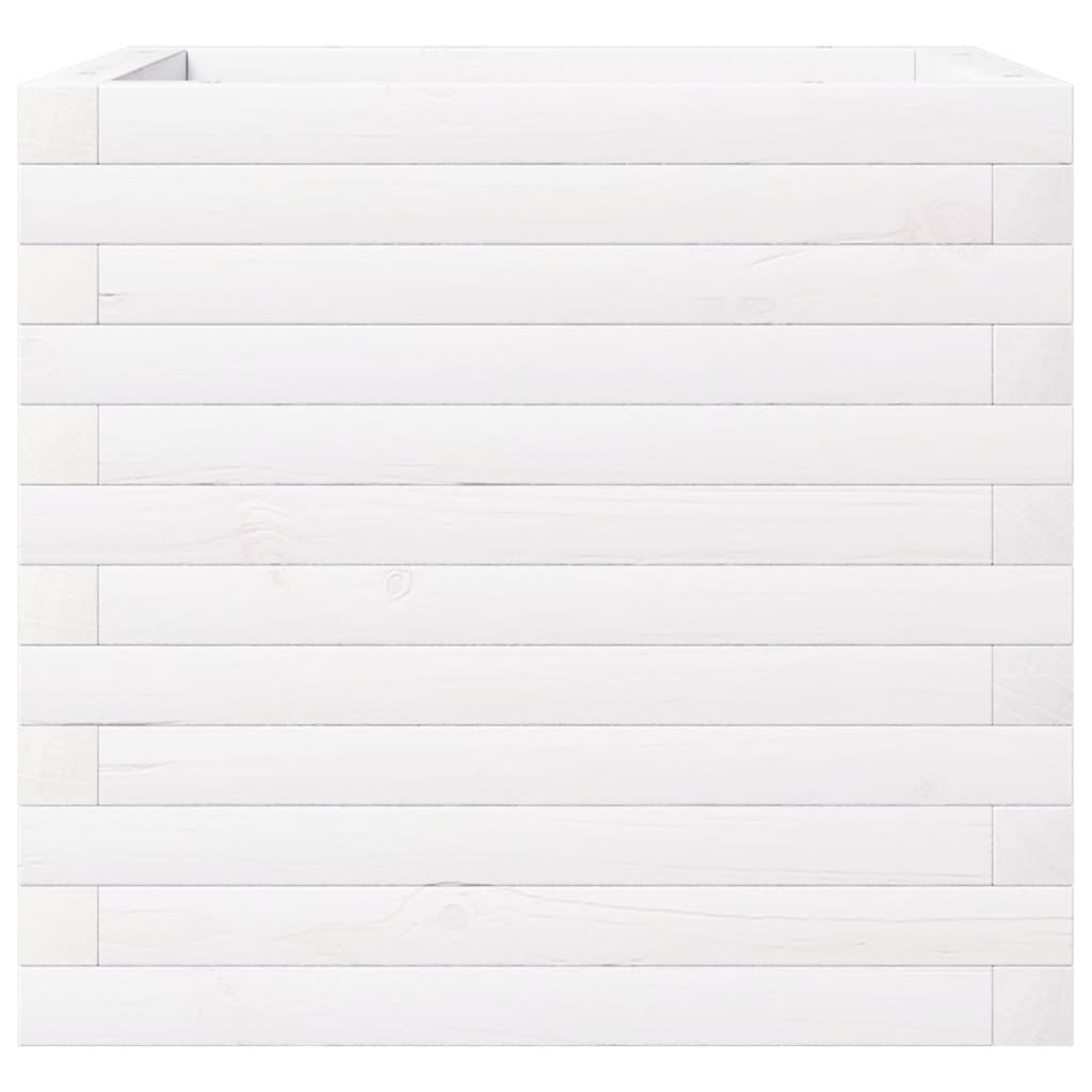 vidaXL Garden Planter White 50x50x46 cm Solid Wood Pine