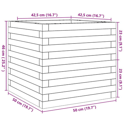 vidaXL Garden Planter White 50x50x46 cm Solid Wood Pine