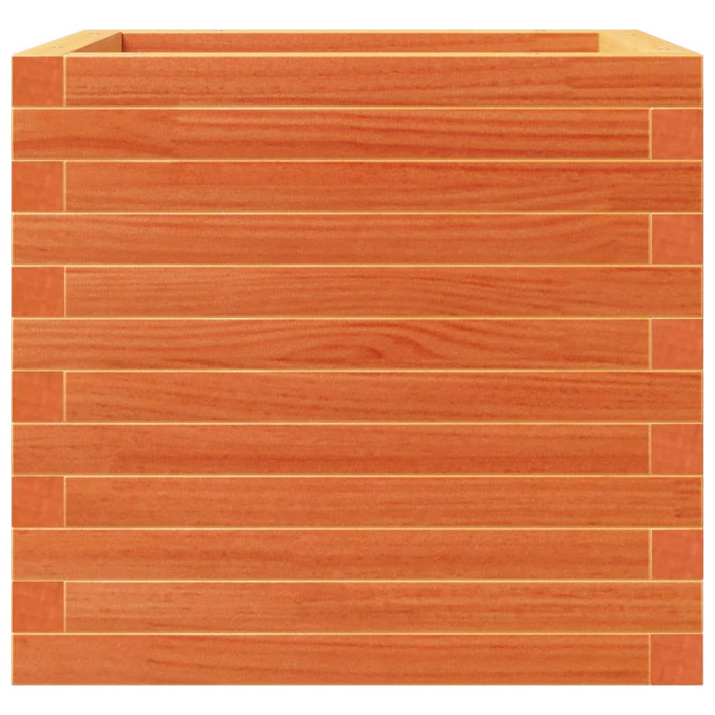 vidaXL Garden Planter Wax Brown 50x50x46 cm Solid Wood Pine