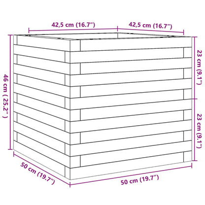 vidaXL Garden Planter Wax Brown 50x50x46 cm Solid Wood Pine