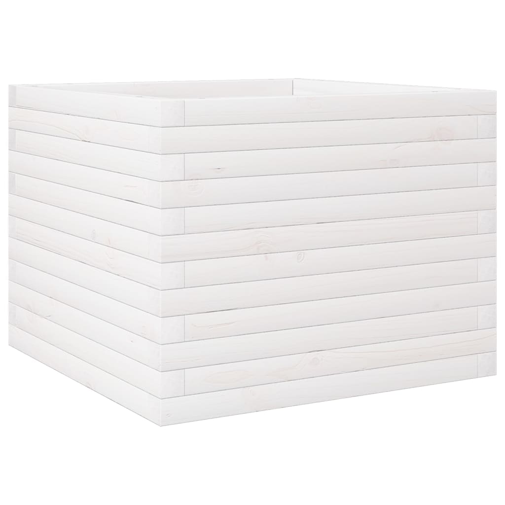 vidaXL Garden Planter White 60x60x46 cm Solid Wood Pine