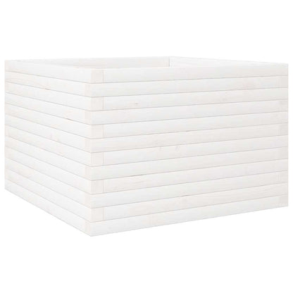 vidaXL Garden Planter White 70x70x46 cm Solid Wood Pine