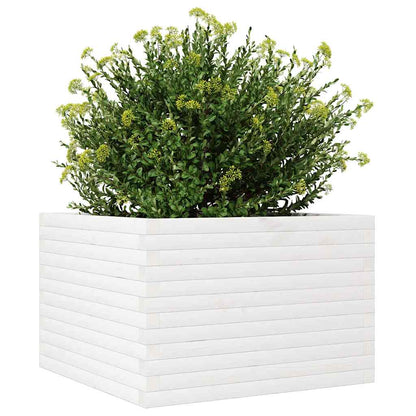 vidaXL Garden Planter White 70x70x46 cm Solid Wood Pine