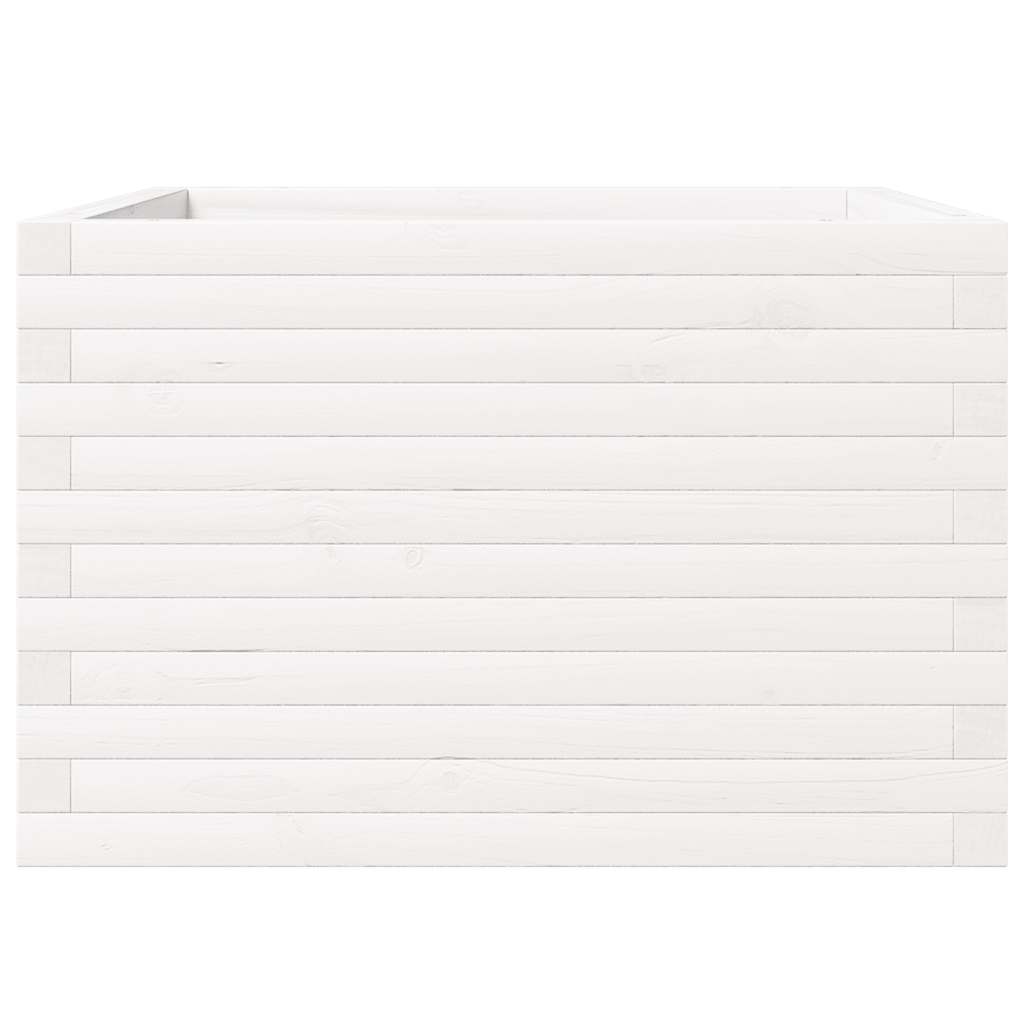 vidaXL Garden Planter White 70x70x46 cm Solid Wood Pine